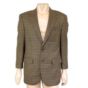 Lauren Ralph Lauren Brown Lambwool Houndstooth Tweed Sport Jacket BlazerSuit 40R